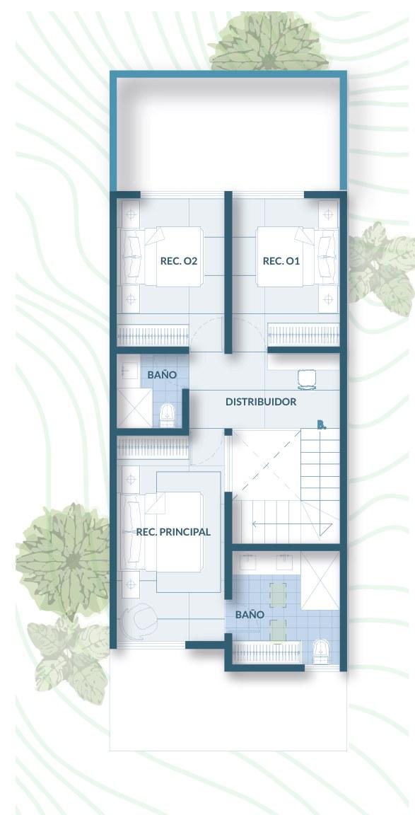 Plano Planta alta de Casa 28