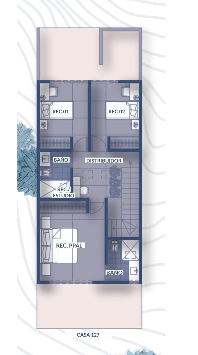 Plano Planta alta de Casa 127