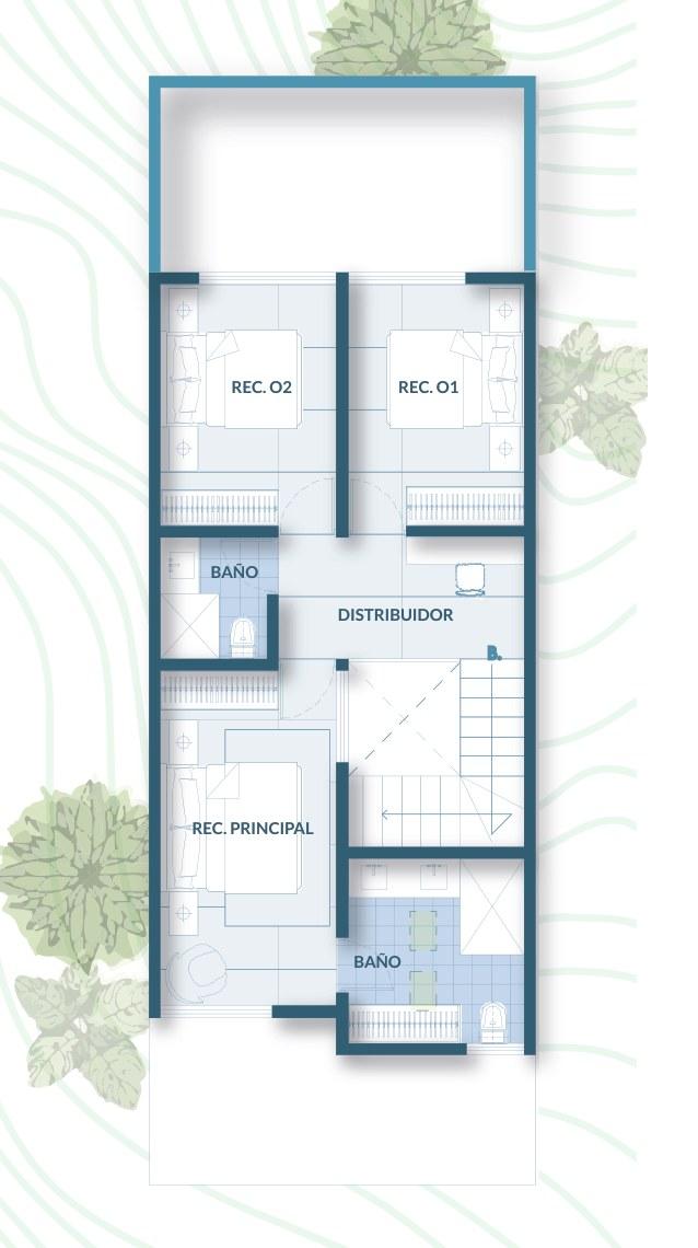 Plano Planta alta de Casa 33