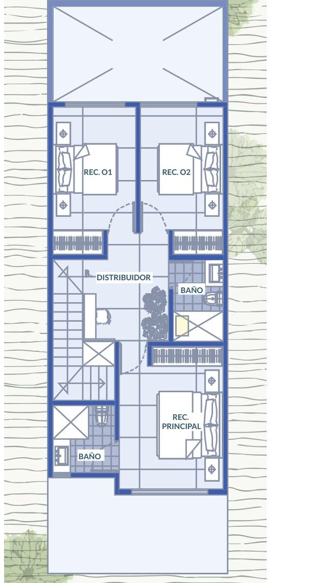 Plano Planta alta de Casa 34